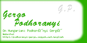 gergo podhoranyi business card